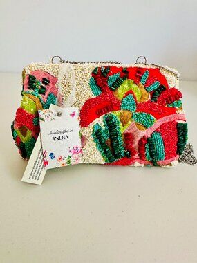TIK TOK VIRAL HANDCRAFTED IN INDIA BEADED CLUTCH SHOULDER BAG